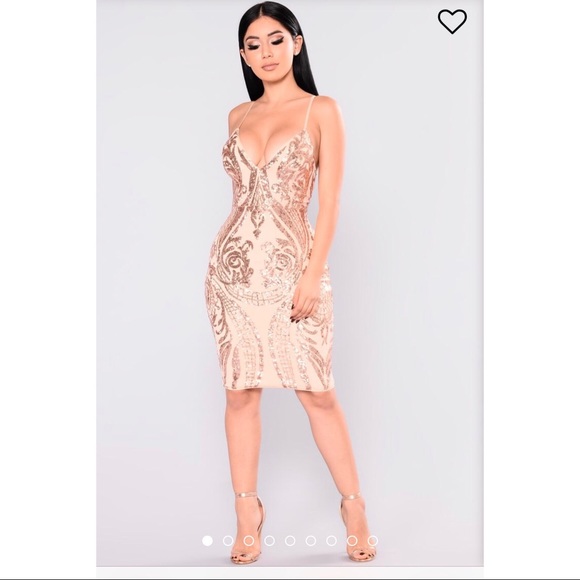 Fashion Nova Dresses & Skirts - Fashion Nova rose gold sequin dress